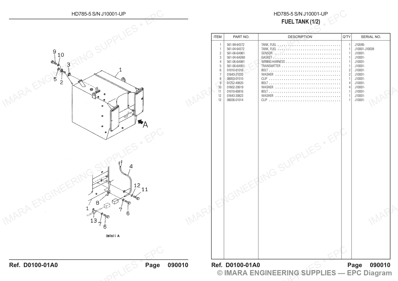 Komatsu HD785-5 Parts Diagram