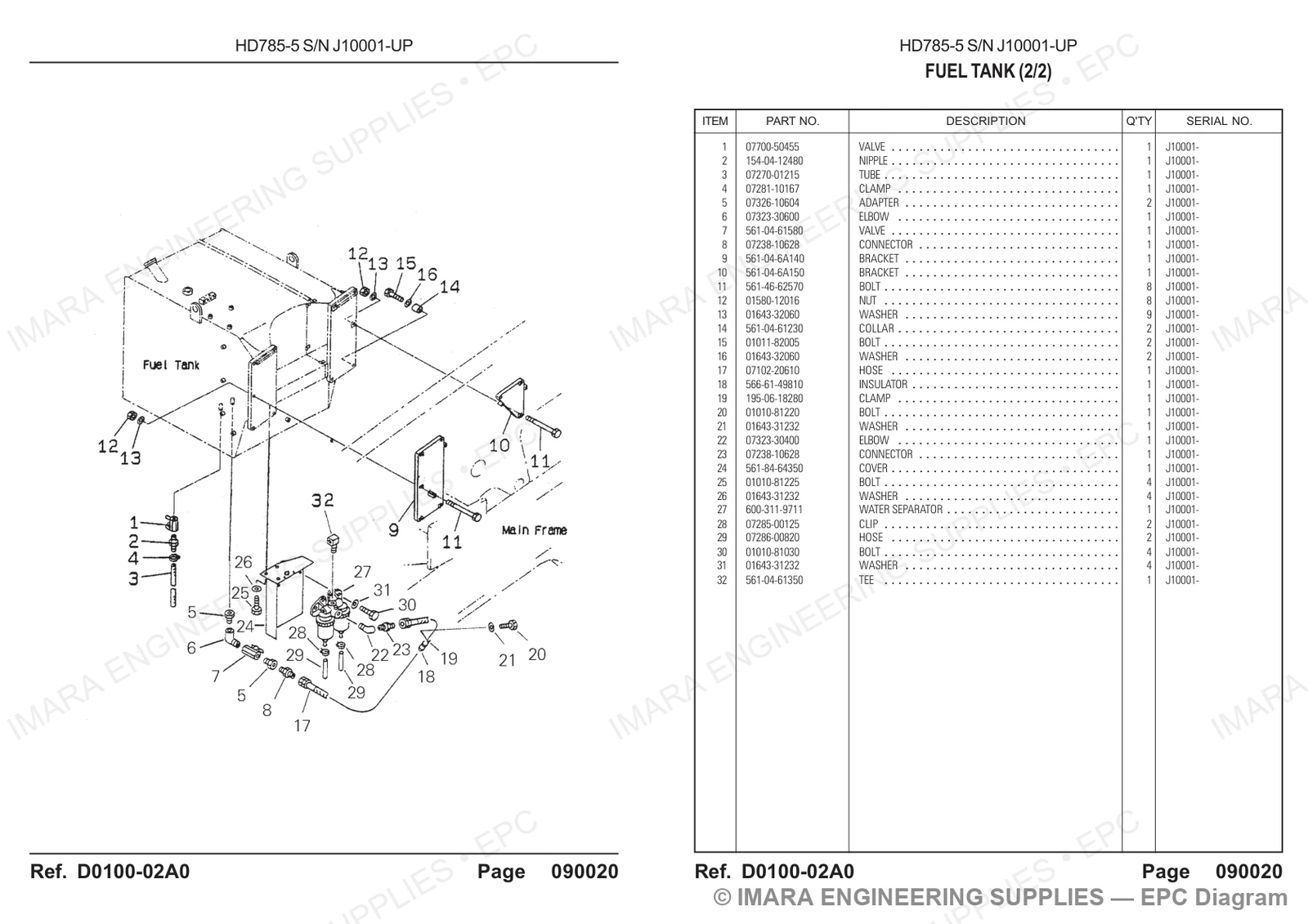 Komatsu HD785-5 Parts Diagram