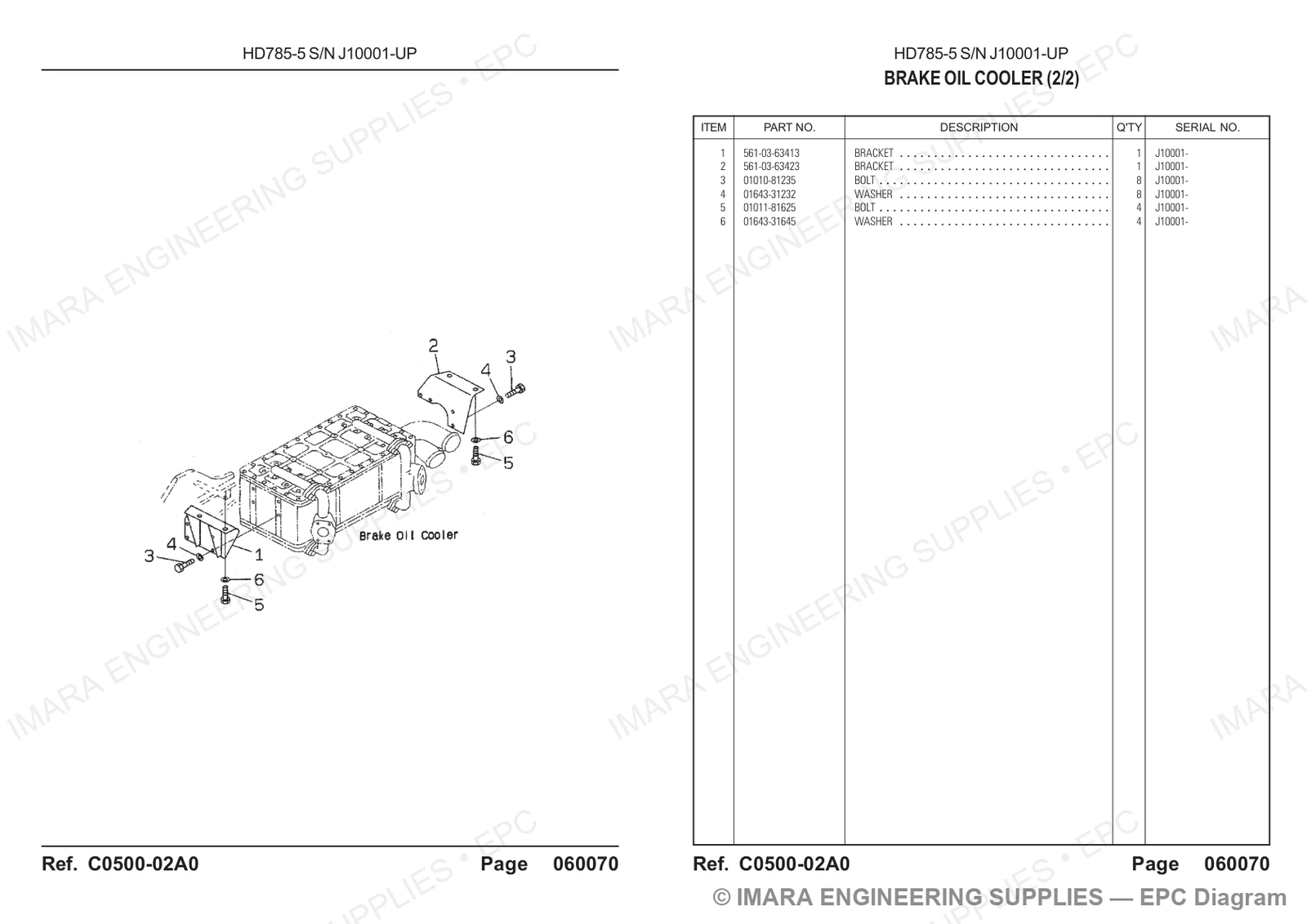 Komatsu HD785-5 Parts Diagram