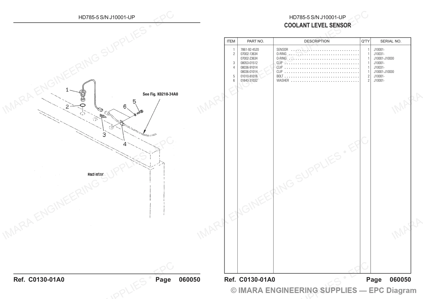 Komatsu HD785-5 Parts Diagram