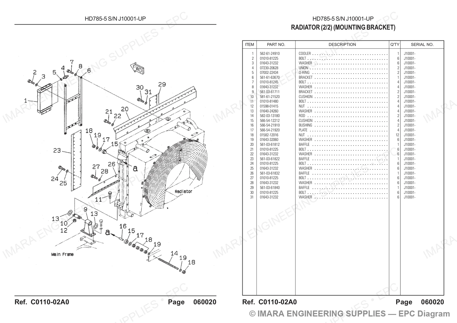 Komatsu HD785-5 Parts Diagram