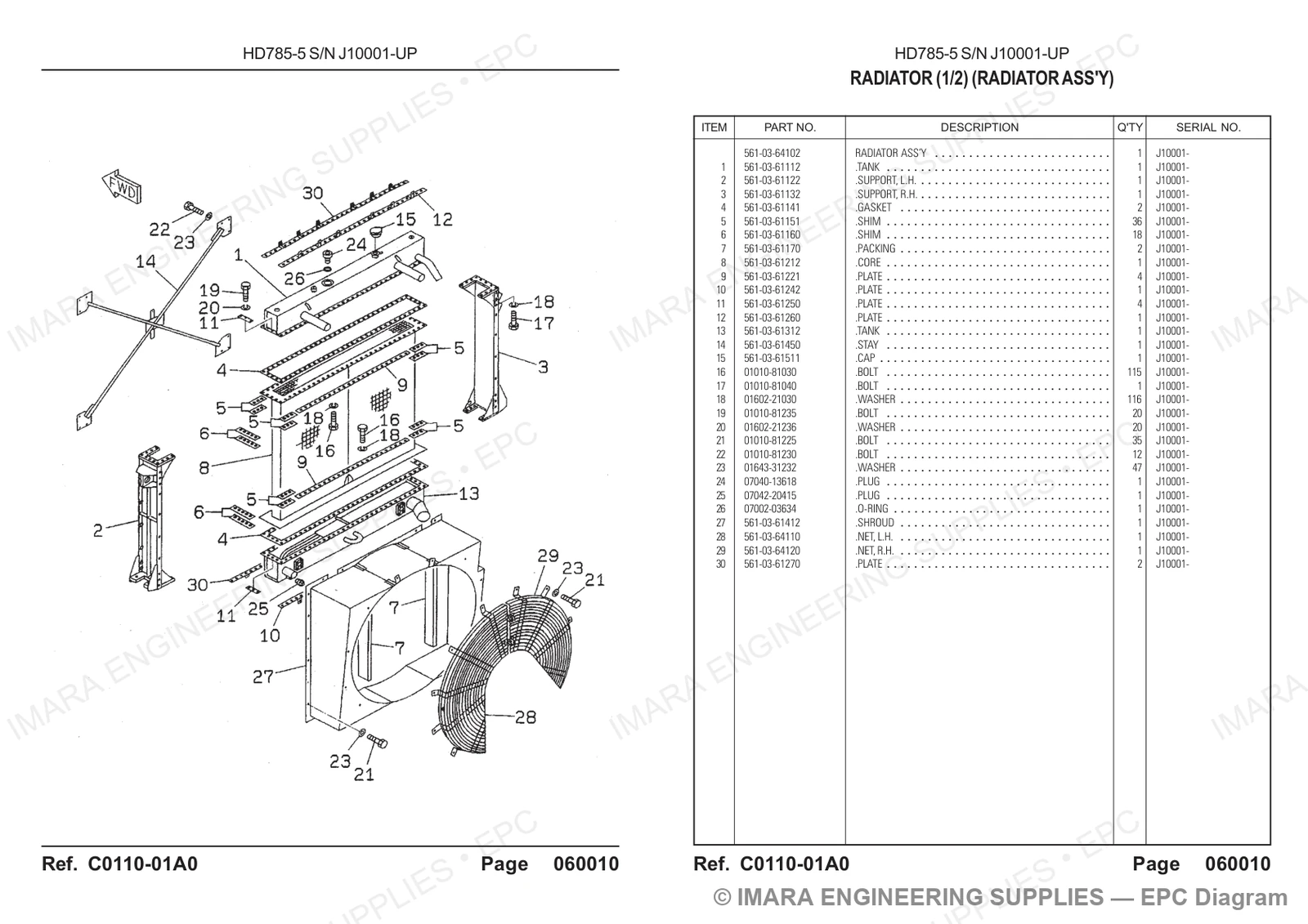 Komatsu HD785-5 Parts Diagram