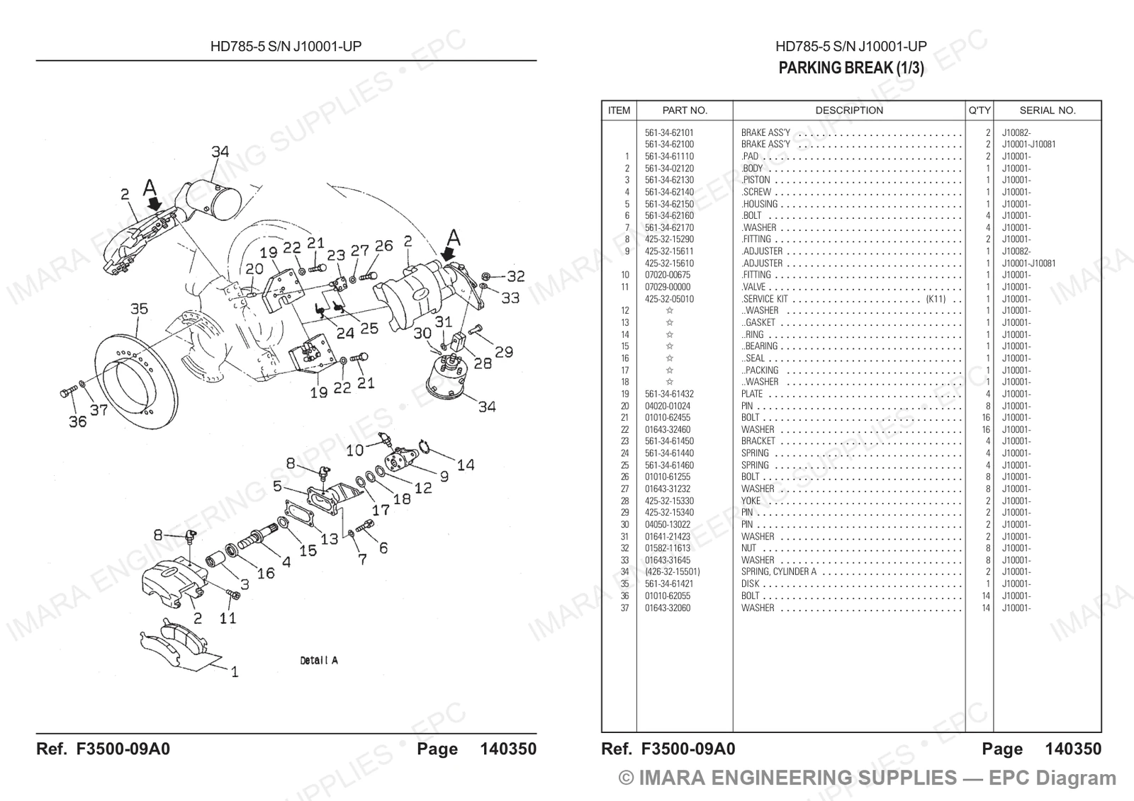 Komatsu HD785-5 Parts Diagram