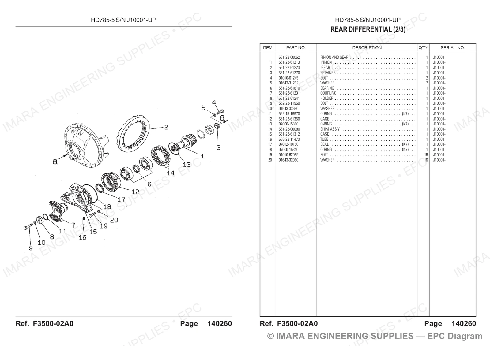 Komatsu HD785-5 Parts Diagram