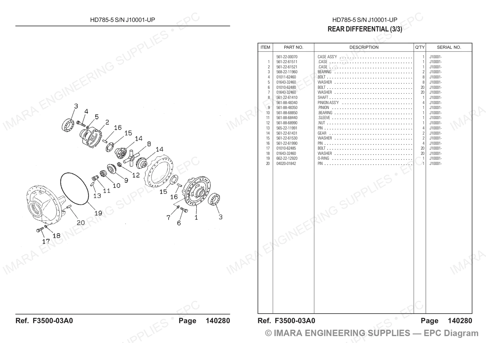 Komatsu HD785-5 Parts Diagram