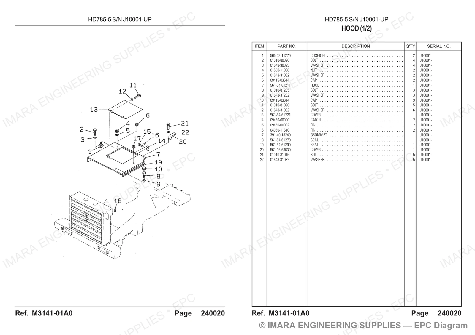 Komatsu HD785-5 Parts Diagram