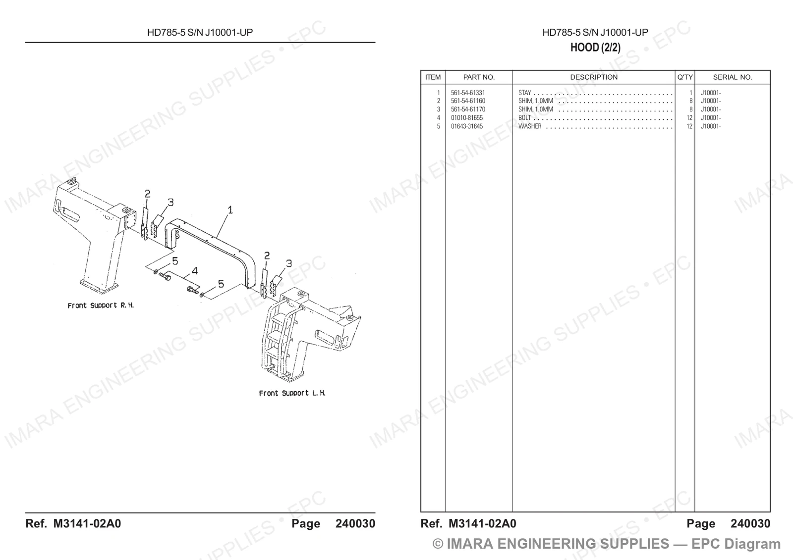 Komatsu HD785-5 Parts Diagram