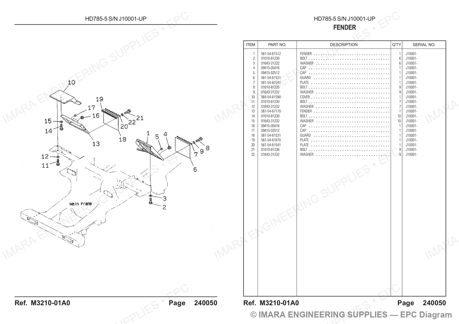 Komatsu HD785-5 Parts Diagram
