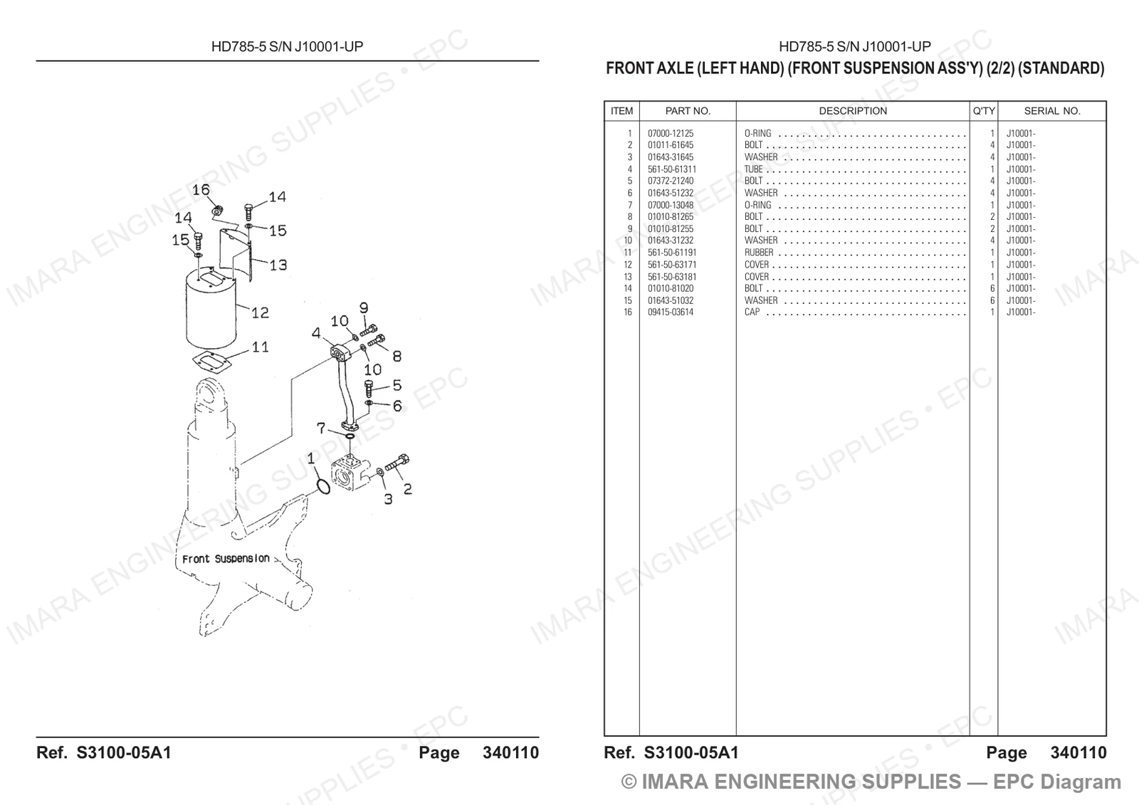 Komatsu HD785-5 Parts Diagram
