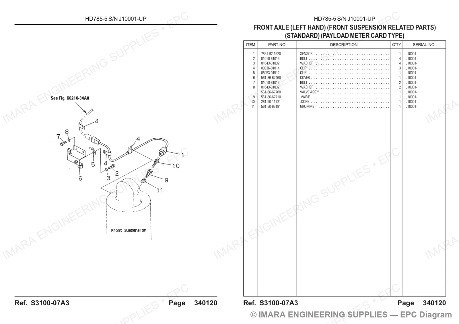 Komatsu HD785-5 Parts Diagram