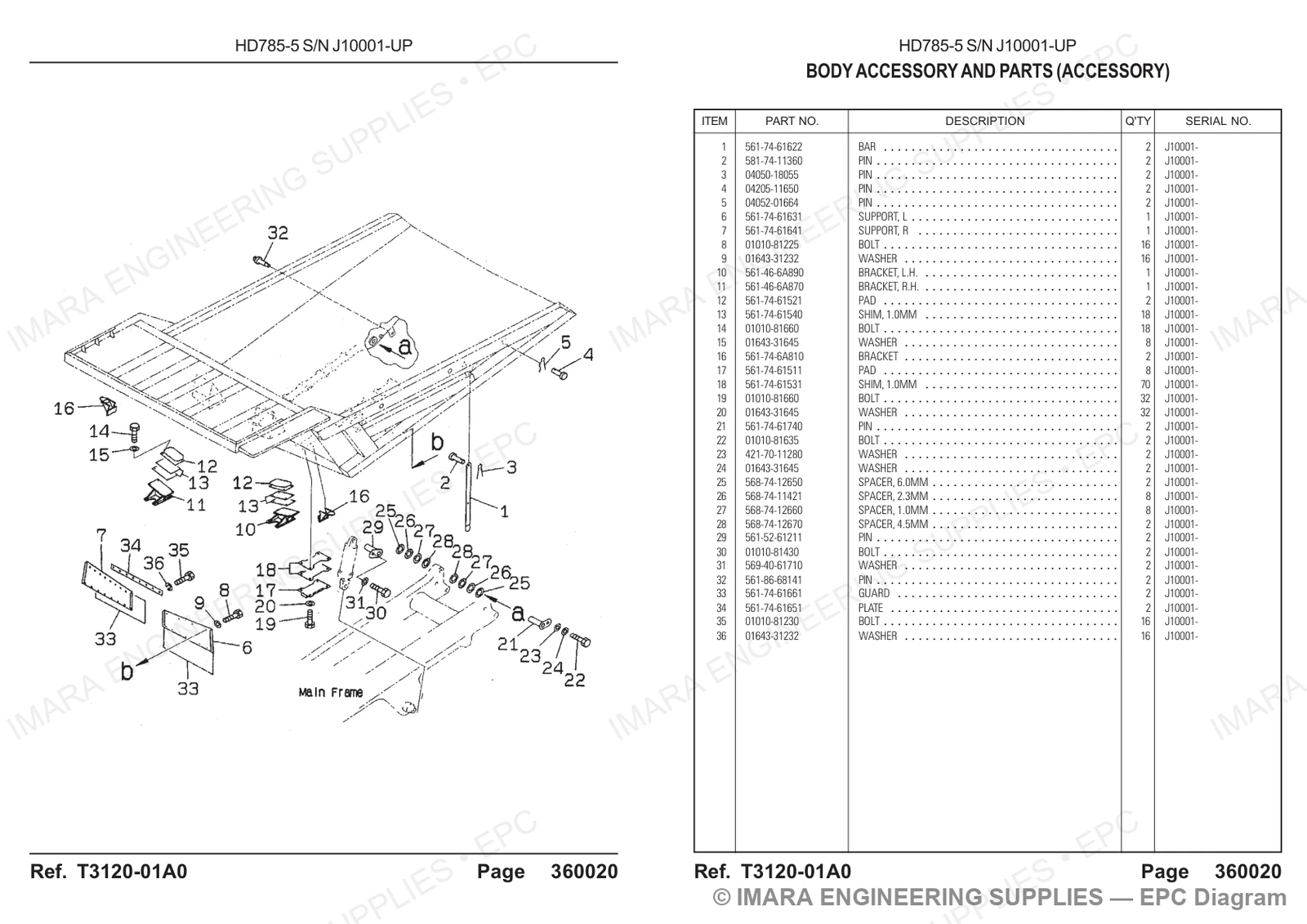 Komatsu HD785-5 Parts Diagram