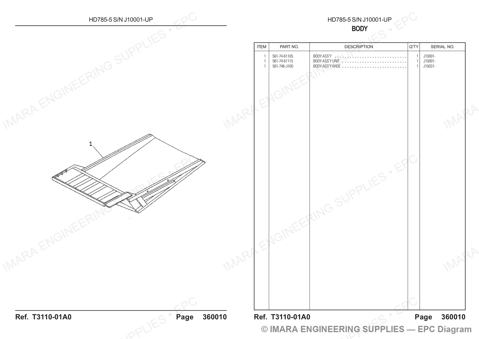 Komatsu HD785-5 Parts Diagram
