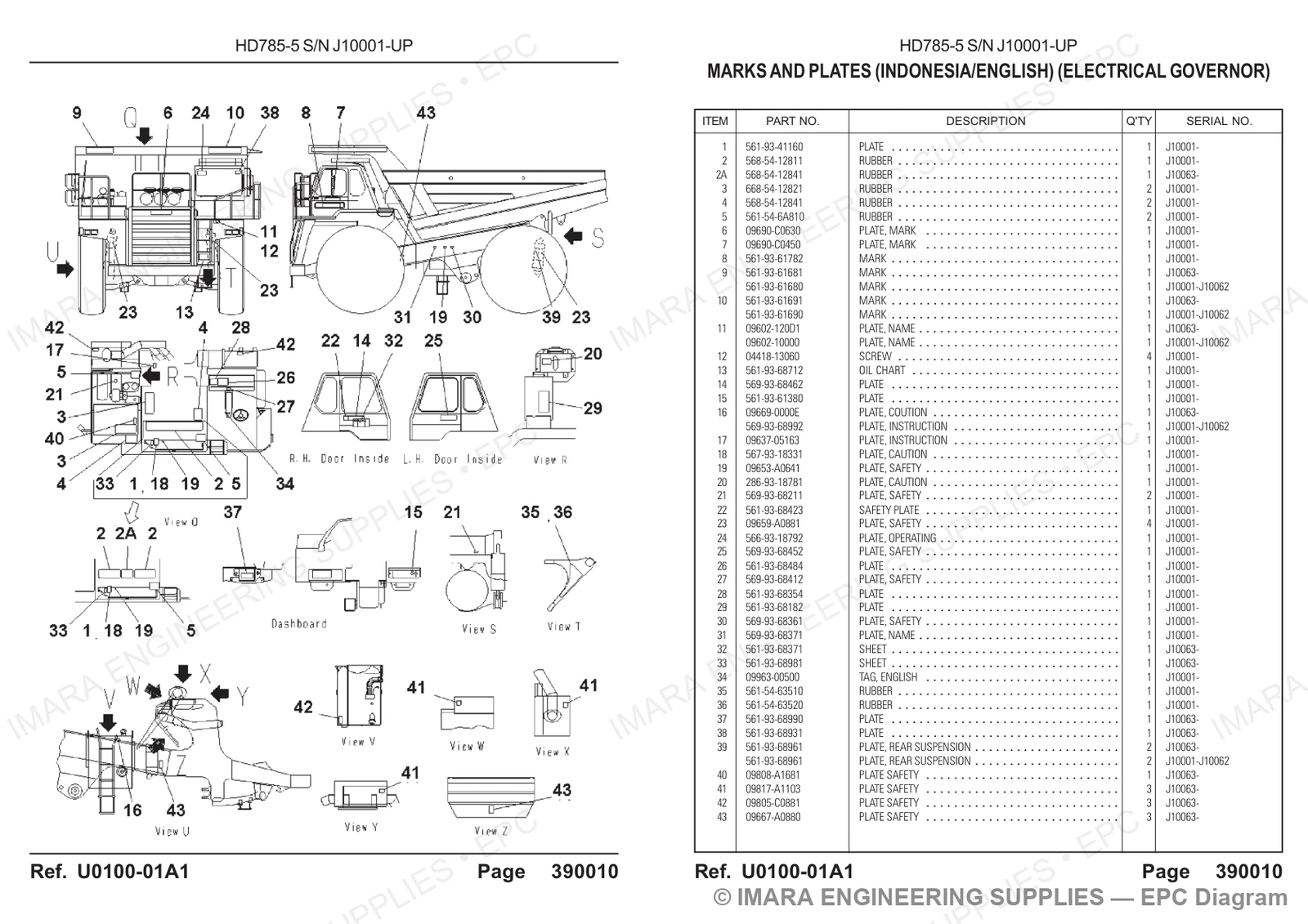 Komatsu HD785-5 Parts Diagram