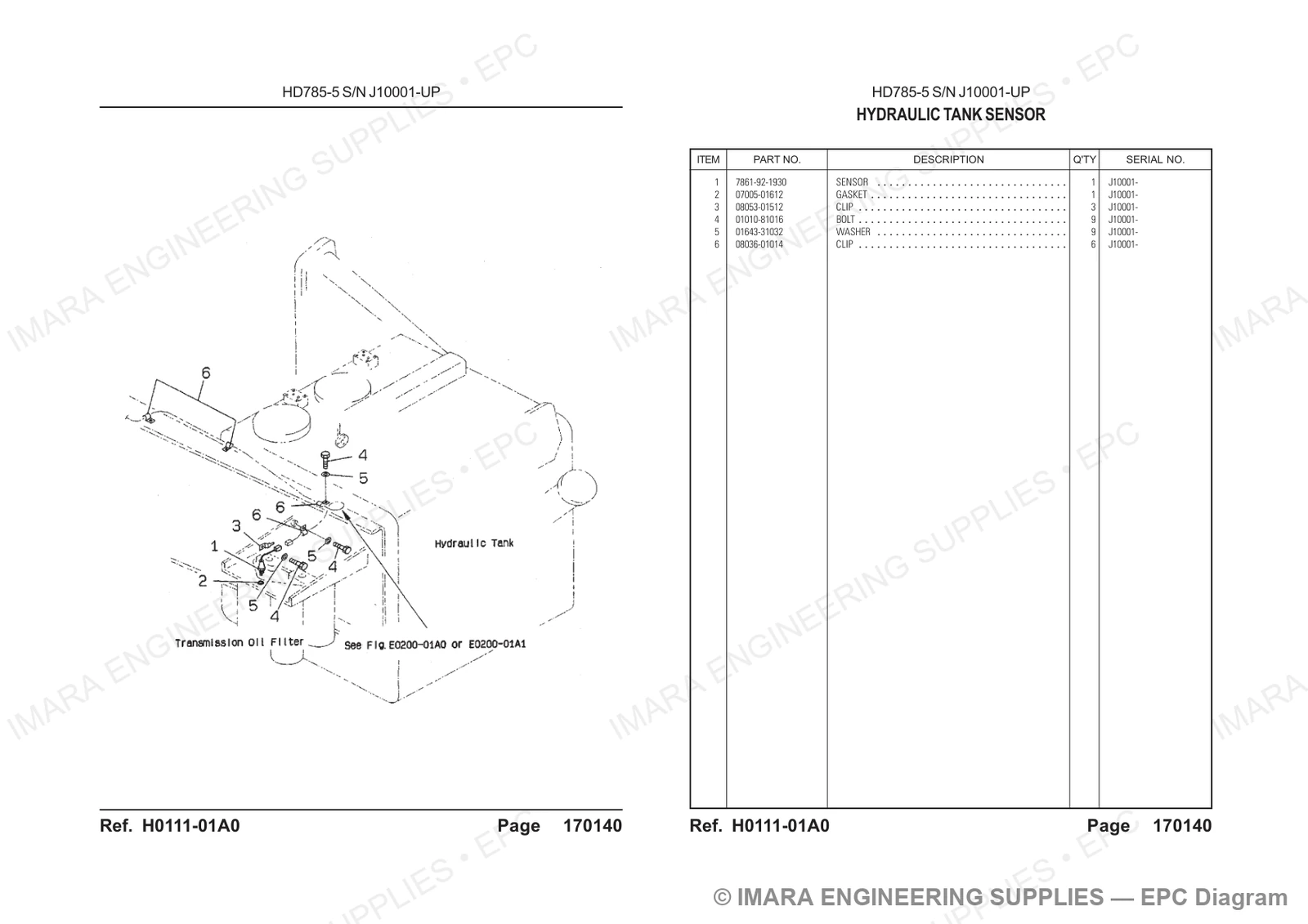 Komatsu HD785-5 Parts Diagram