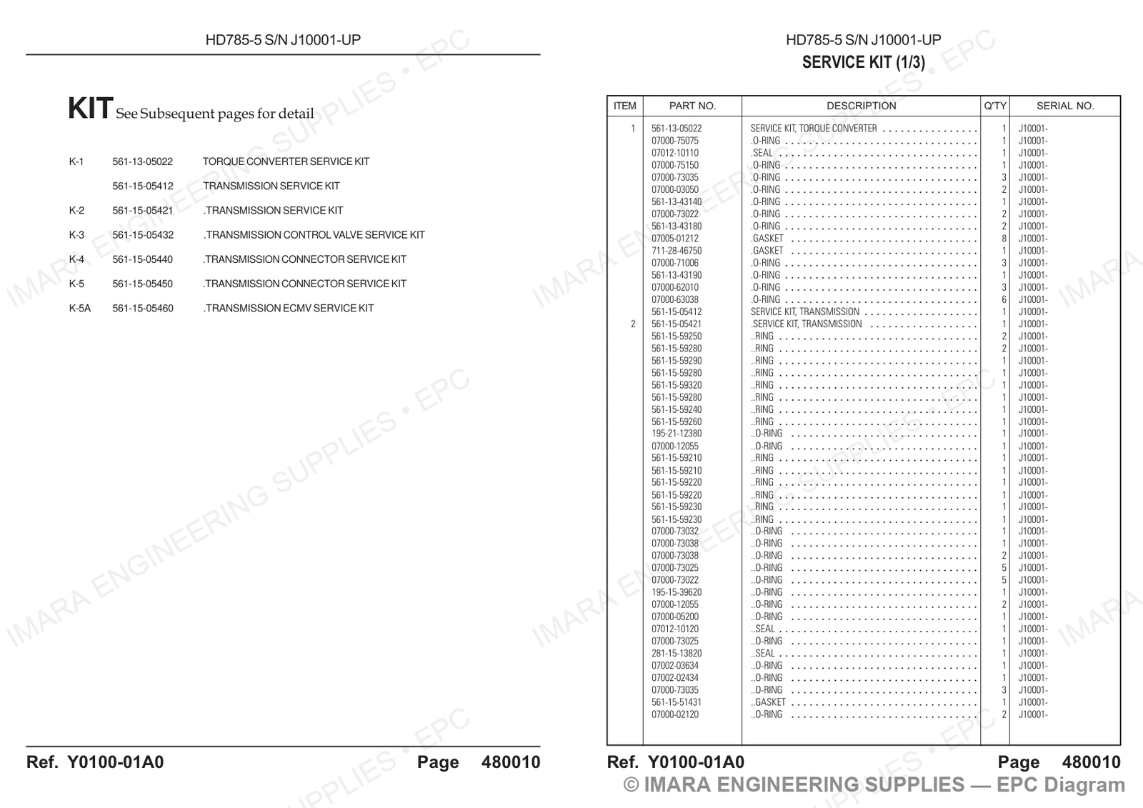 Komatsu HD785-5 Parts Diagram