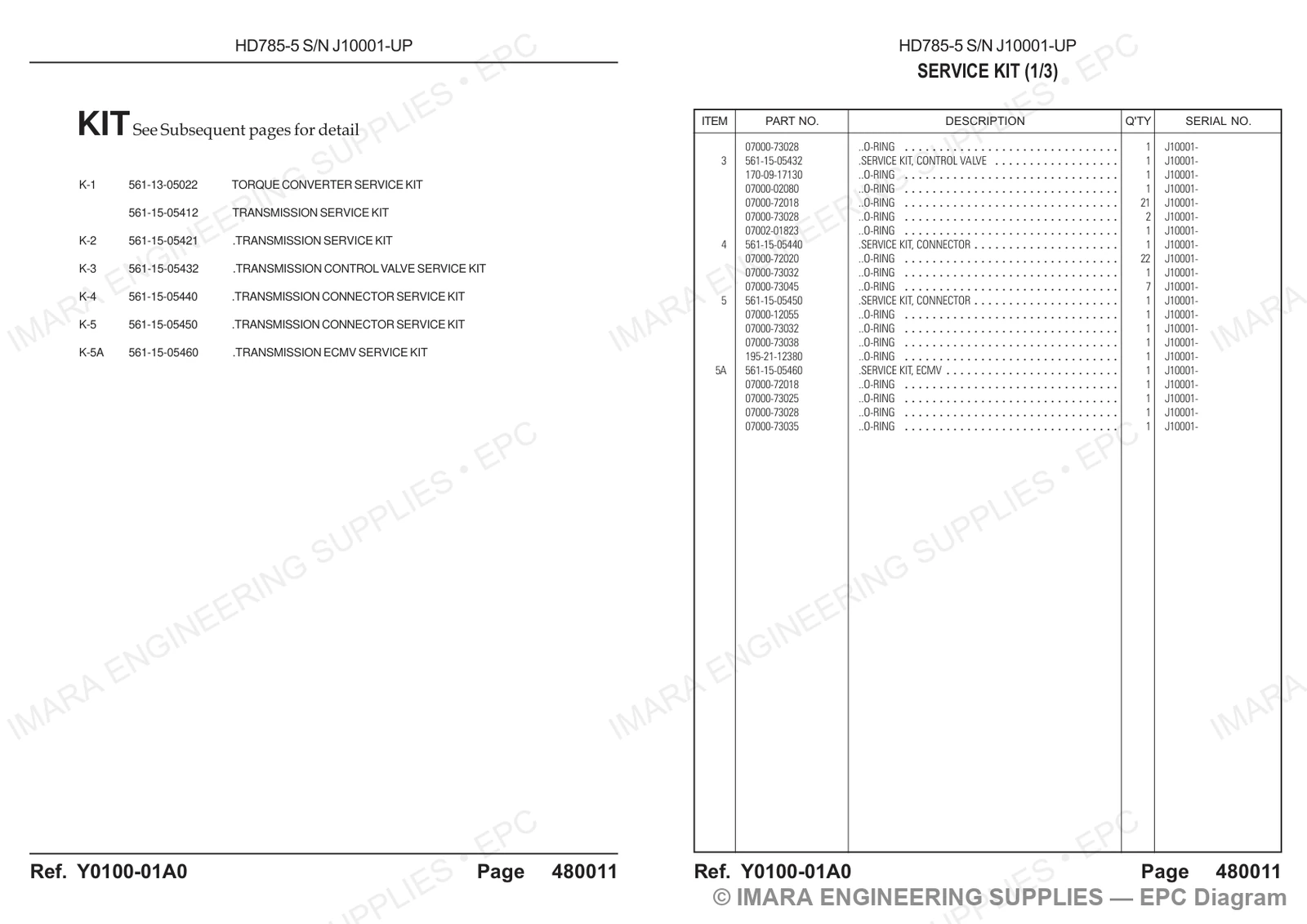 Komatsu HD785-5 Parts Diagram