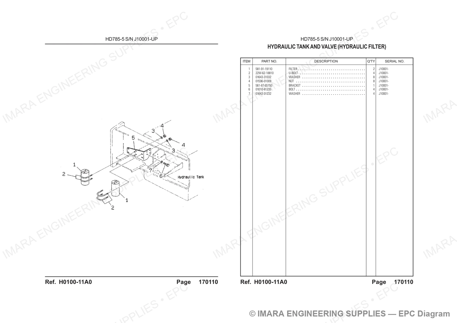 Komatsu HD785-5 Parts Diagram