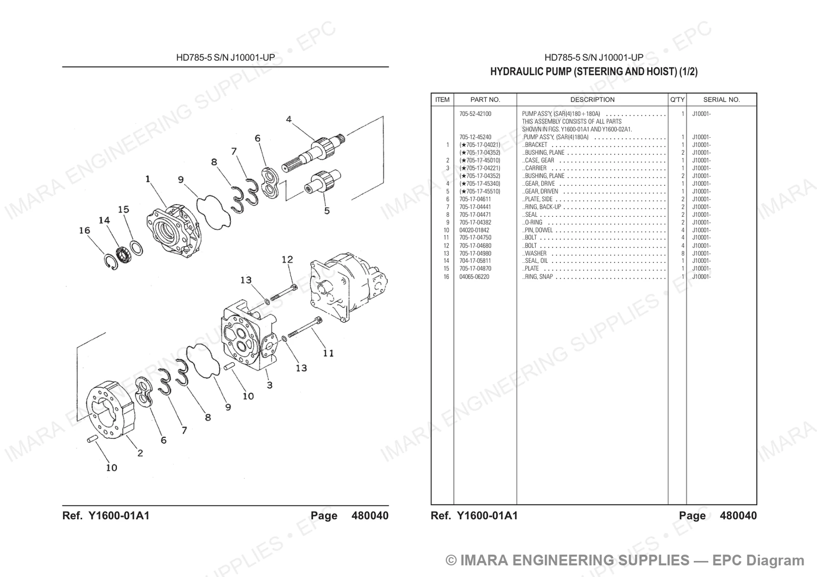 Komatsu HD785-5 Parts Diagram