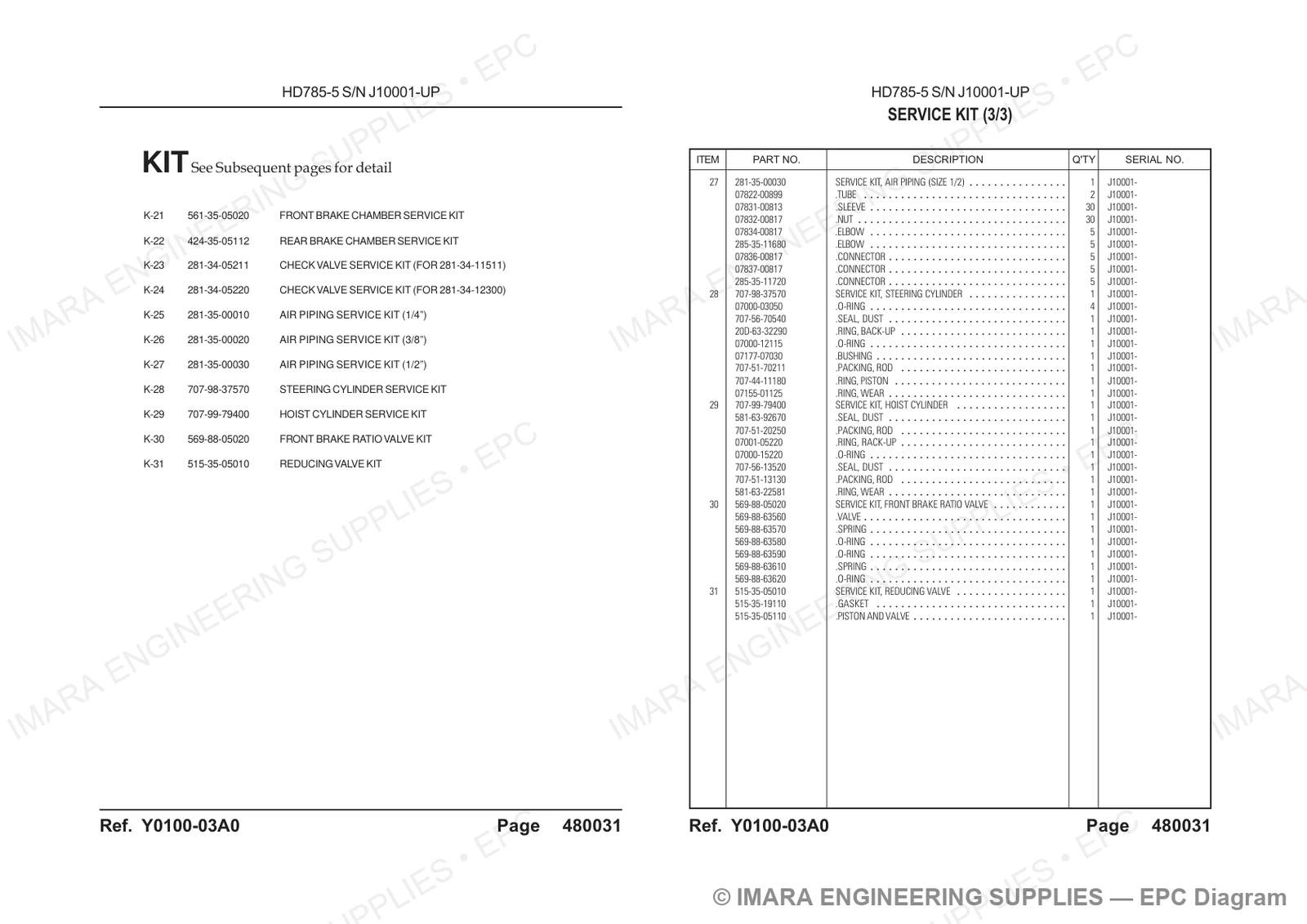 Komatsu HD785-5 Parts Diagram