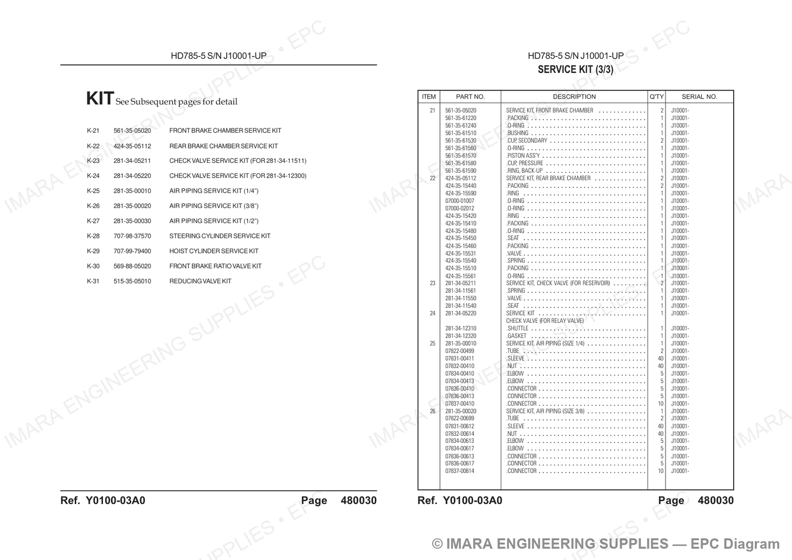 Komatsu HD785-5 Parts Diagram