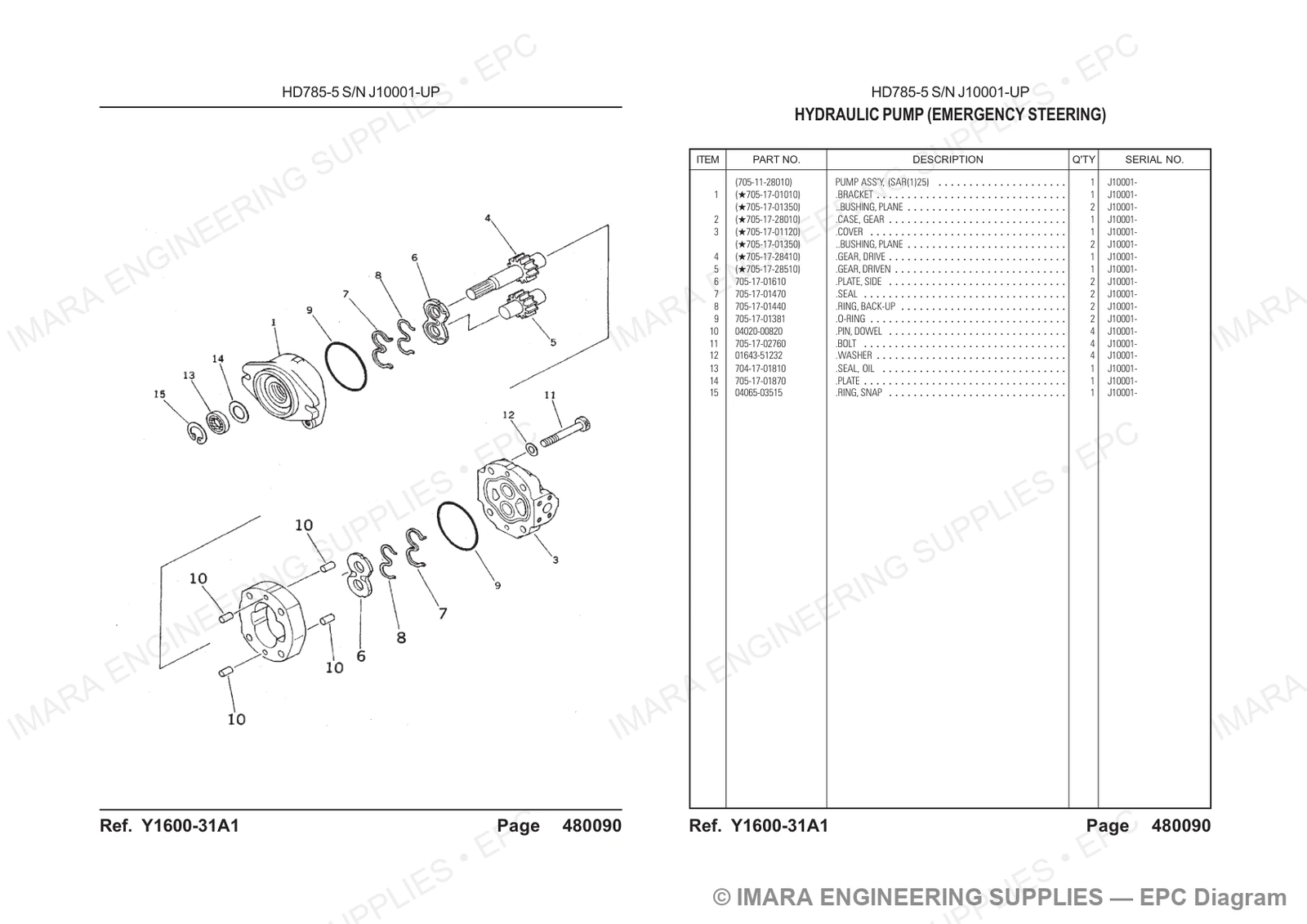 Komatsu HD785-5 Parts Diagram