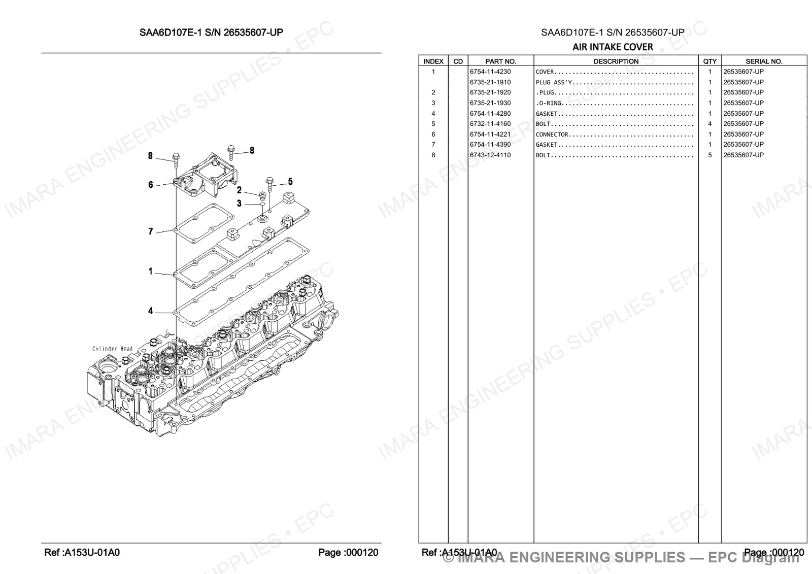 Komatsu PC200-8 Parts Diagram - AIR INTAKE COVER