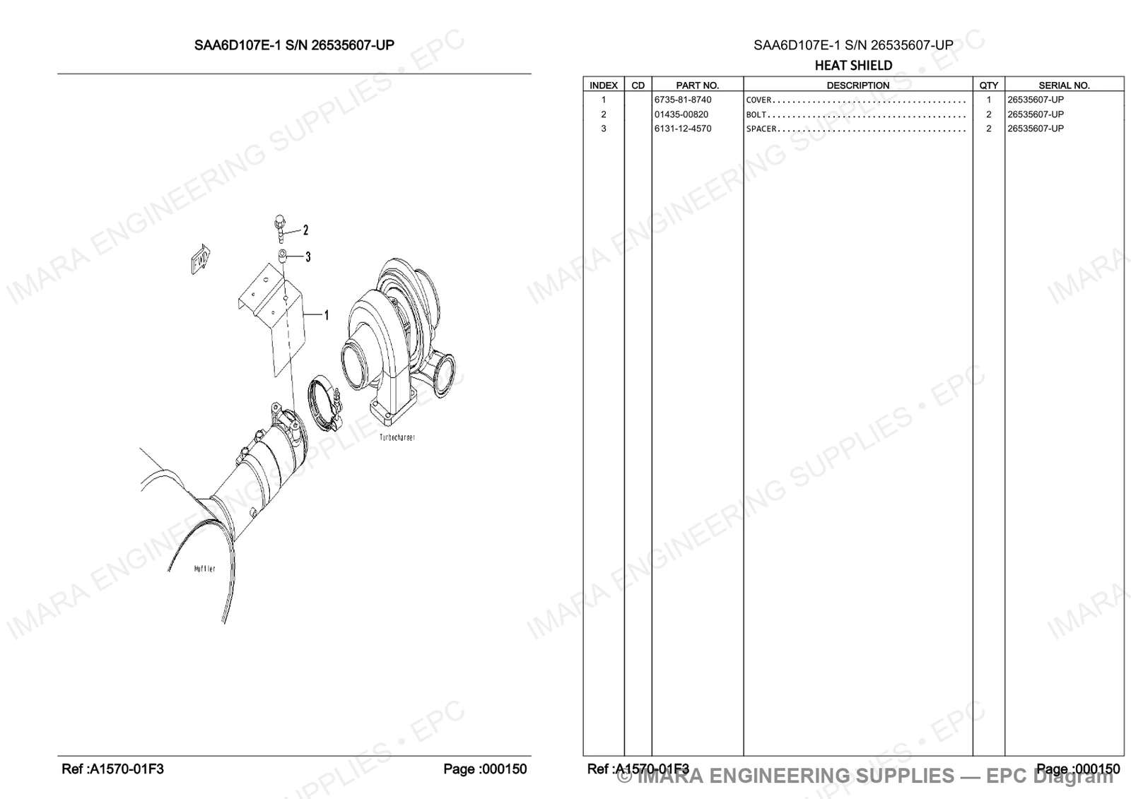 Komatsu PC200-8 Parts Diagram - HEAT SHIELD