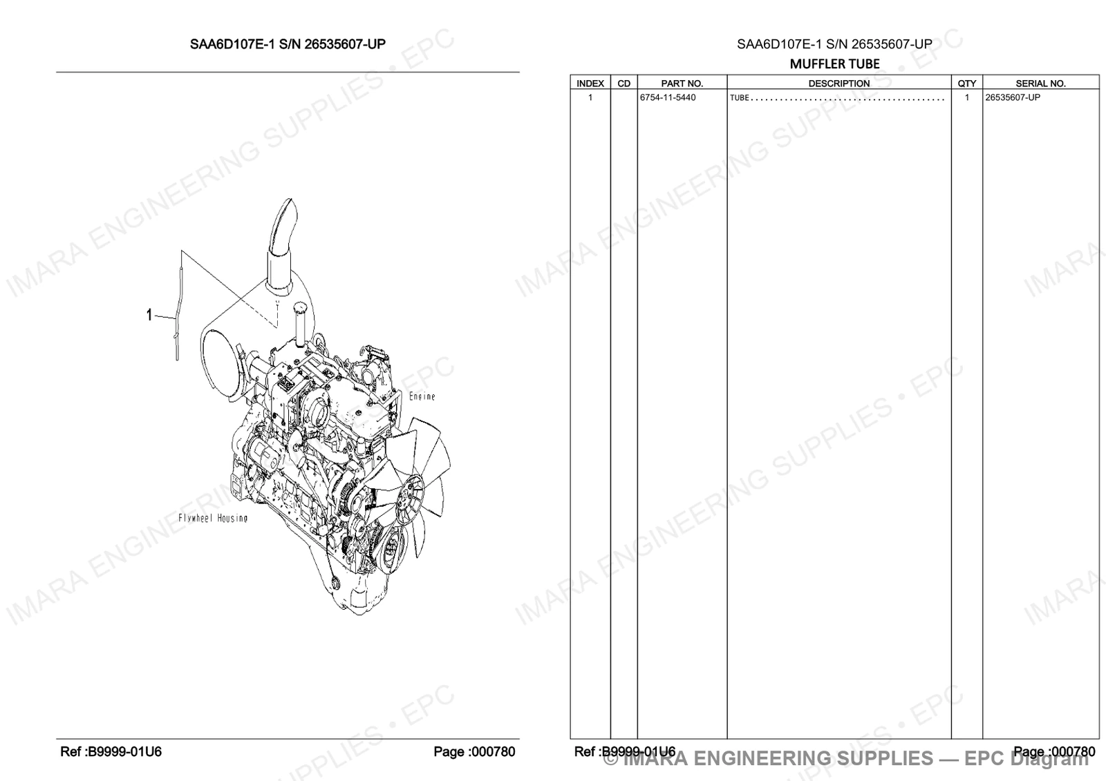 Komatsu PC200-8 Parts Diagram - MUFFLER TUBE