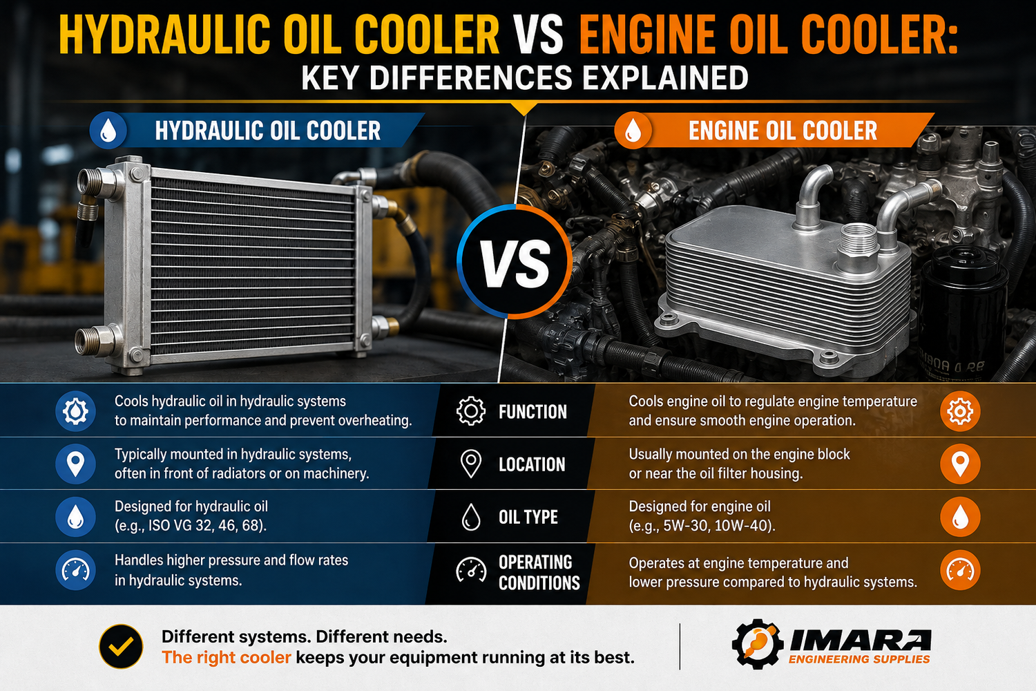 Hydraulic Oil Cooler vs Engine Oil Cooler