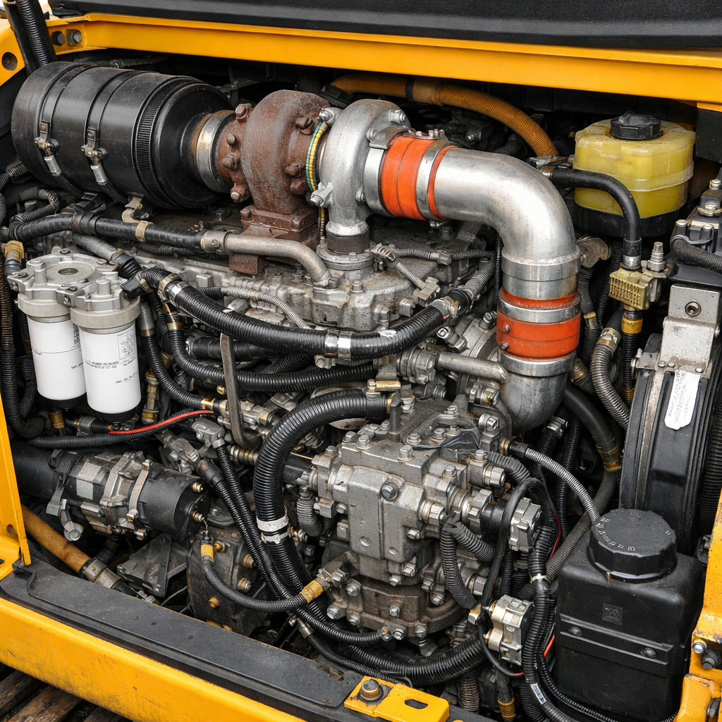 Excavator engine parts including internal components and service assemblies