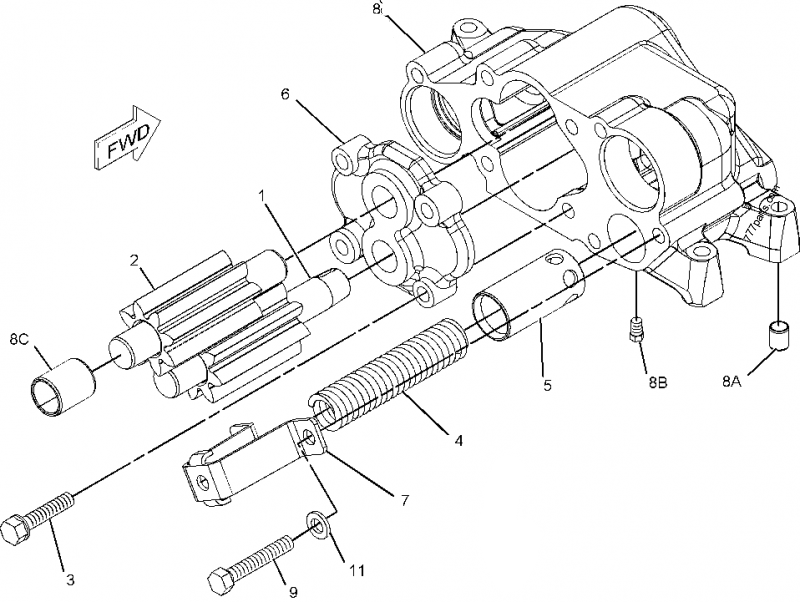 1 Section Engine Oil Gear Pump 161-4111 for CAT HT400 Pumper