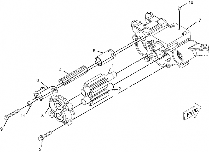 1 Section Engine Oil Gear Pump 161-4113 for CAT AD45B AD55 Underground Articulated