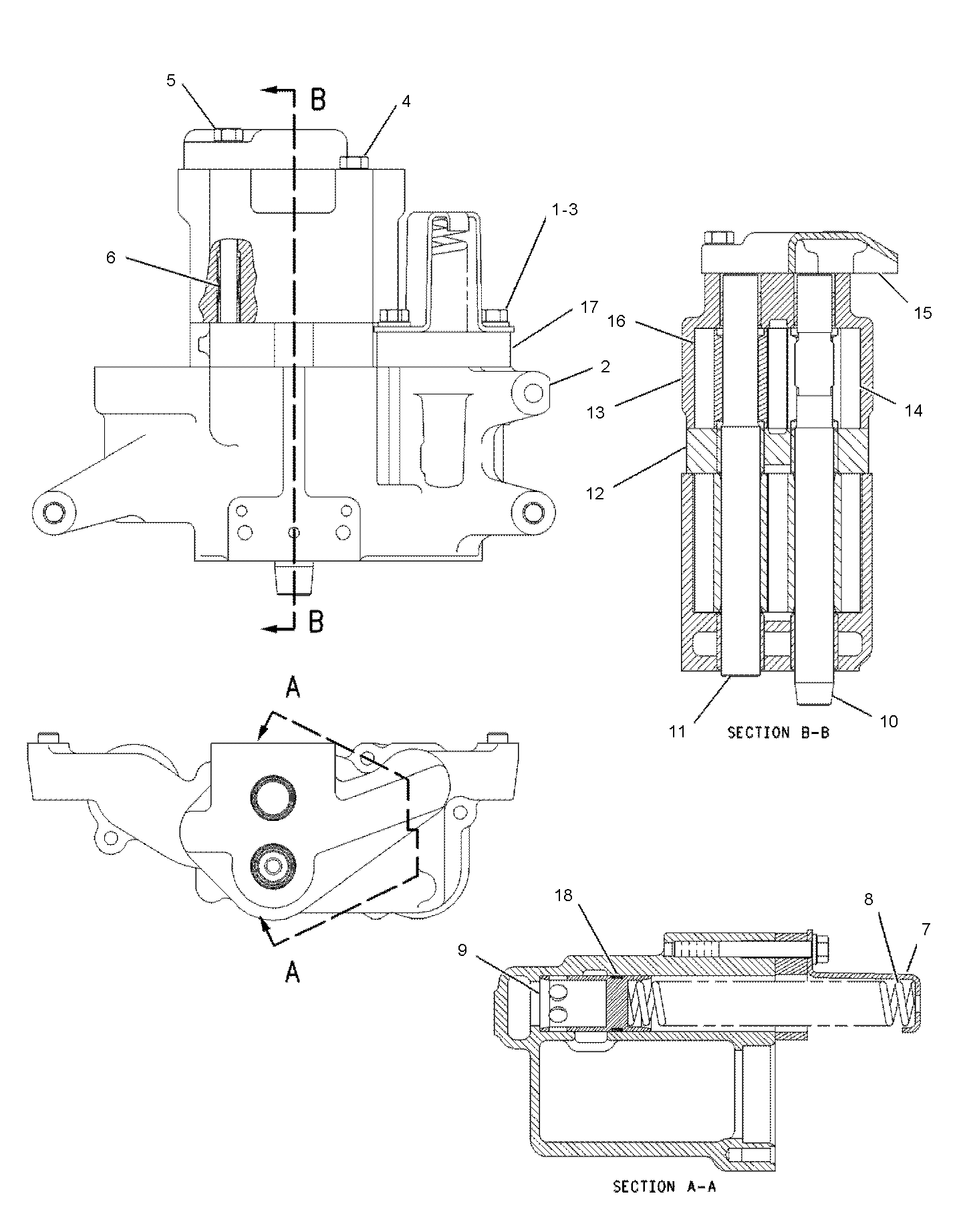 2 Section Engine Oil Pump 202-3575 for CAT D9R D8L D9N Bulldozer