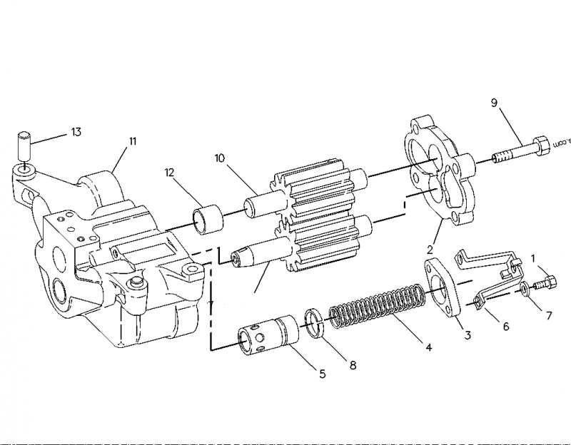 Engine oil pump 7C-1531 for CAT 990, 988F and 992D wheel loaders