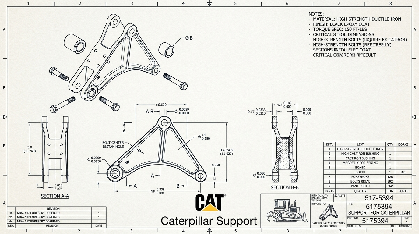 Support 517-5394 5175394 for Caterpillar Heavy Machines