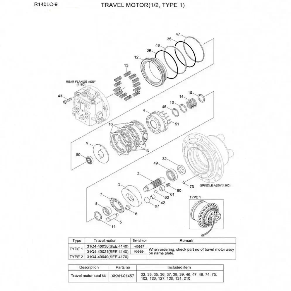 Final Drive 31Q4-40030 for Hyundai R140-9 Excavator