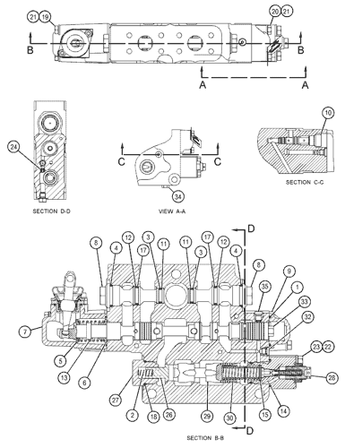 Hydraulic Control Bank Test Valve 187-8636 for Caterpillar D9R Bulldozer