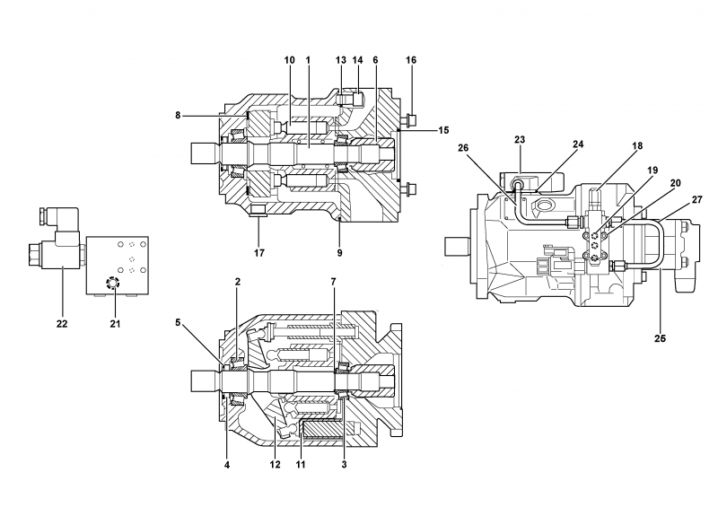 Hydraulic Gear Pump VOE11709730 for Volvo BL70 BL71 Backhoe Loader