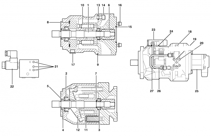 Hydraulic Gear Pump VOE11709730 for Volvo BL70 BL71 Backhoe Loader