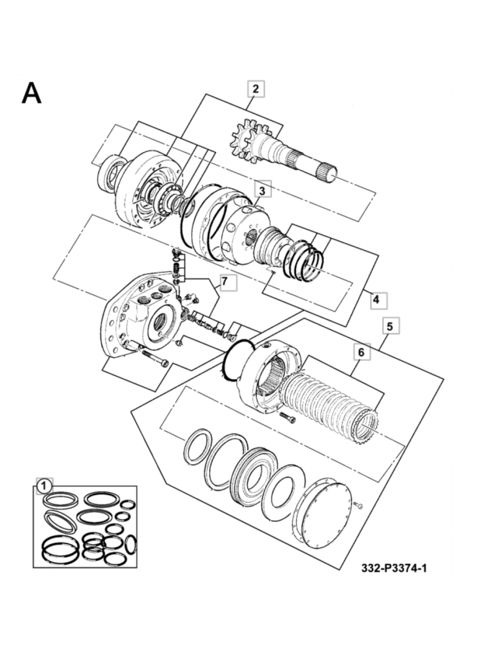 Hydraulic Final Drive Motor 332/P3374 for JCB 135 155 175 190 Skid Steer Loader and 205 Excavator