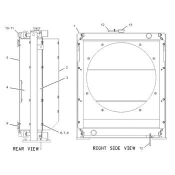 1643598 Radiator plate and bar core for CAT E315B/E317B/E318B