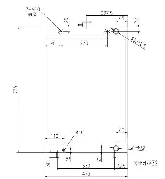 Radiator Assembly 11M9-45010 for Hyundai R60W-9S Excavator