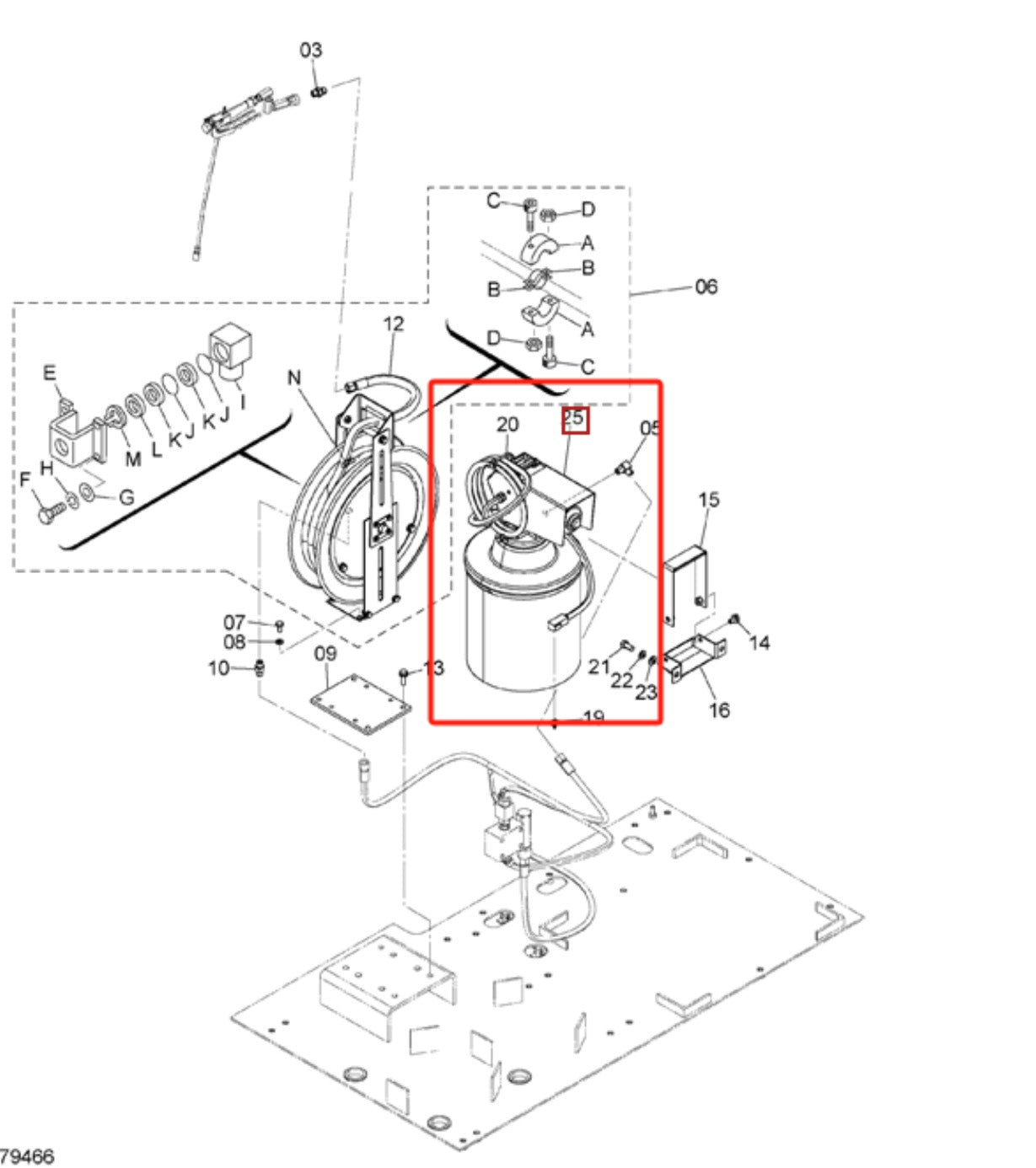Hitachi Part 4480433 – Lubricator Assy + Hose reel.