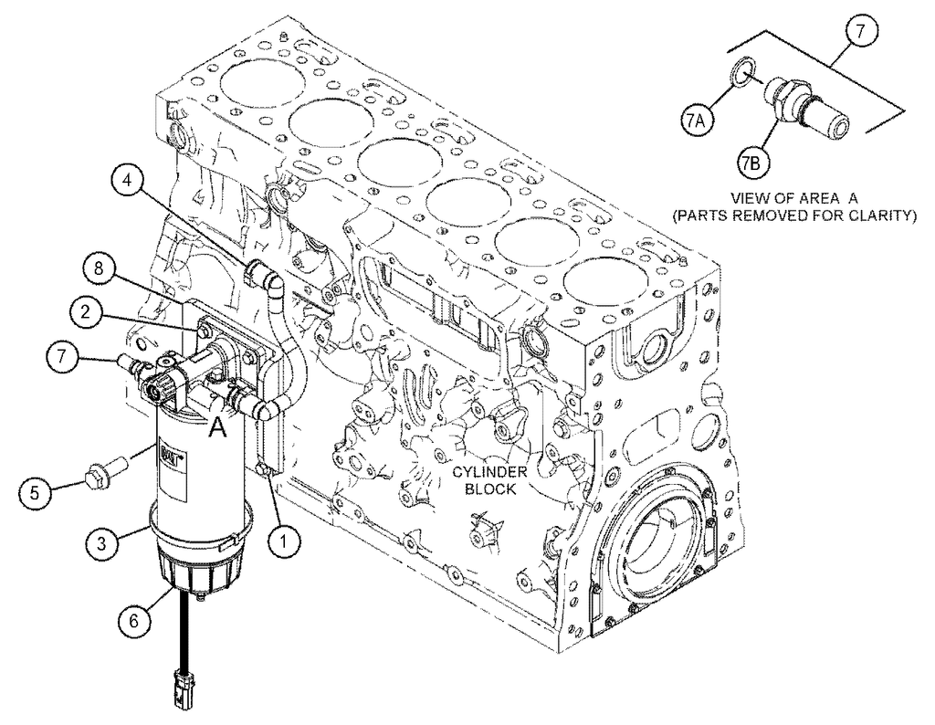 Cat engine C4.4 C7.1 fuel filter assembly 438-7763