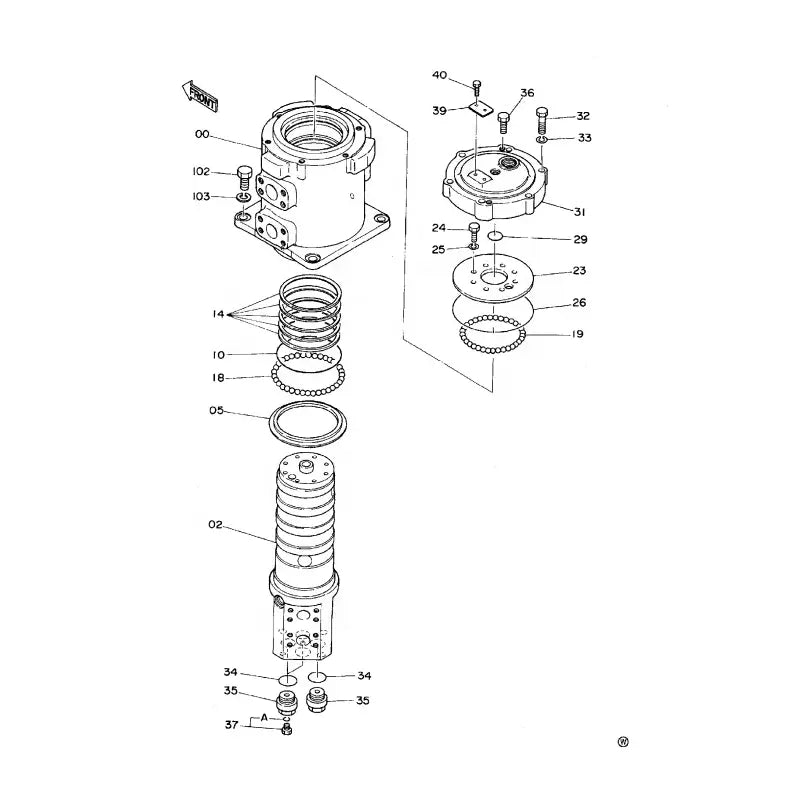 2017872 Hitachi EX3600/EX1800-2 Swivel Joint - 9097157 Center Joint