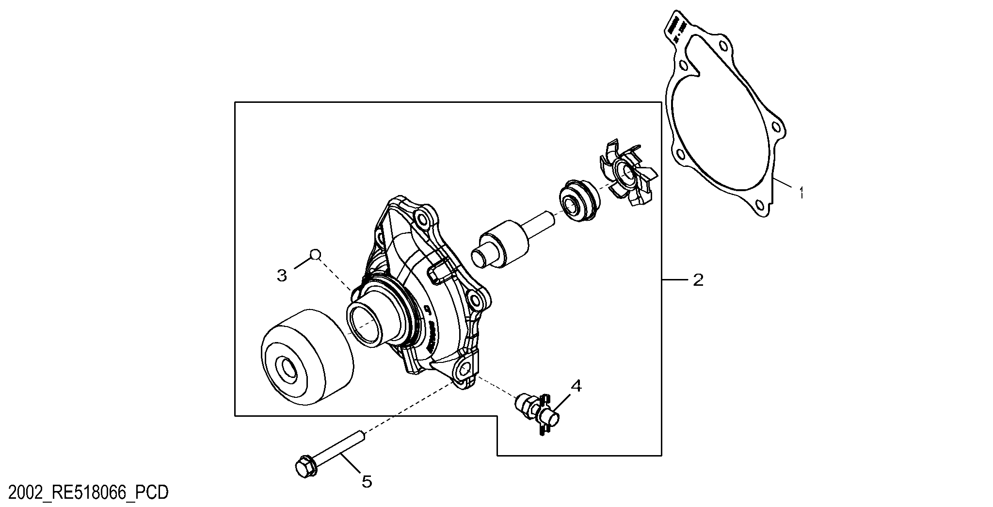 Water Pump RE545572 for John Deere 244J