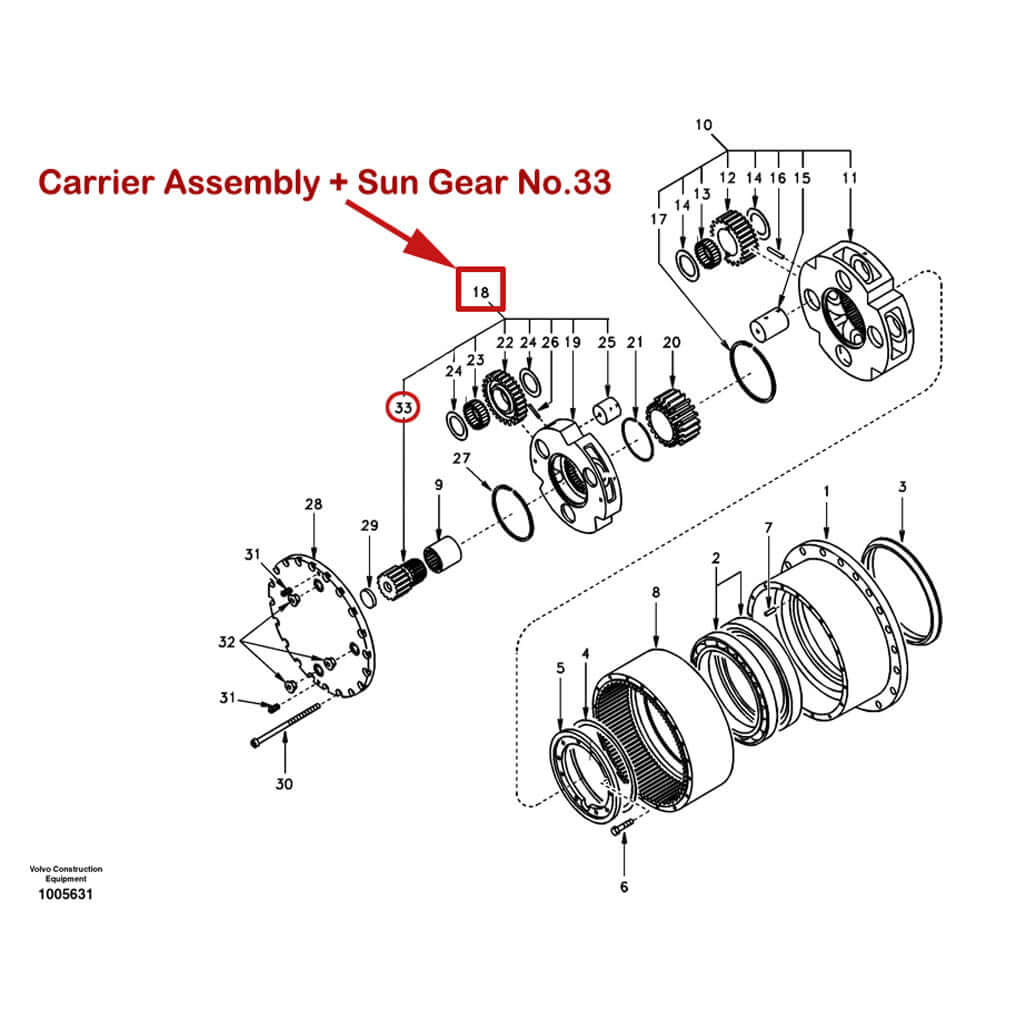 Planetary Spider Assembly Sun Gear SA7117-30270 SA7117-30280